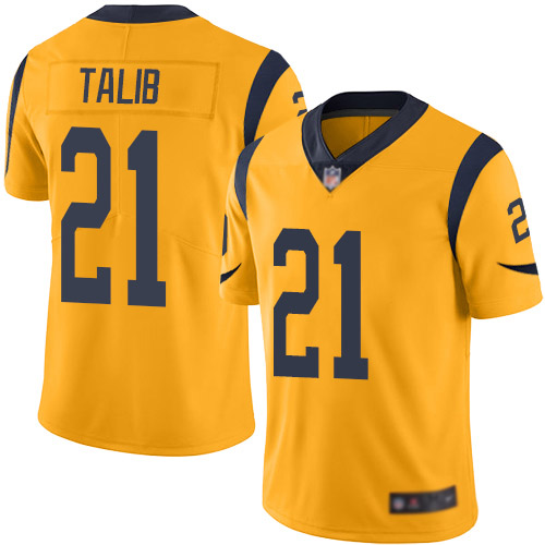 Los Angeles Rams Limited Gold Men Aqib Talib Jersey NFL Football 21 Rush Vapor Untouchable